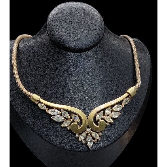 Crown Trifari Alfred Philippe Choker Necklace Patent Pend Book Piece Estate 16" - Picture 1 of 16
